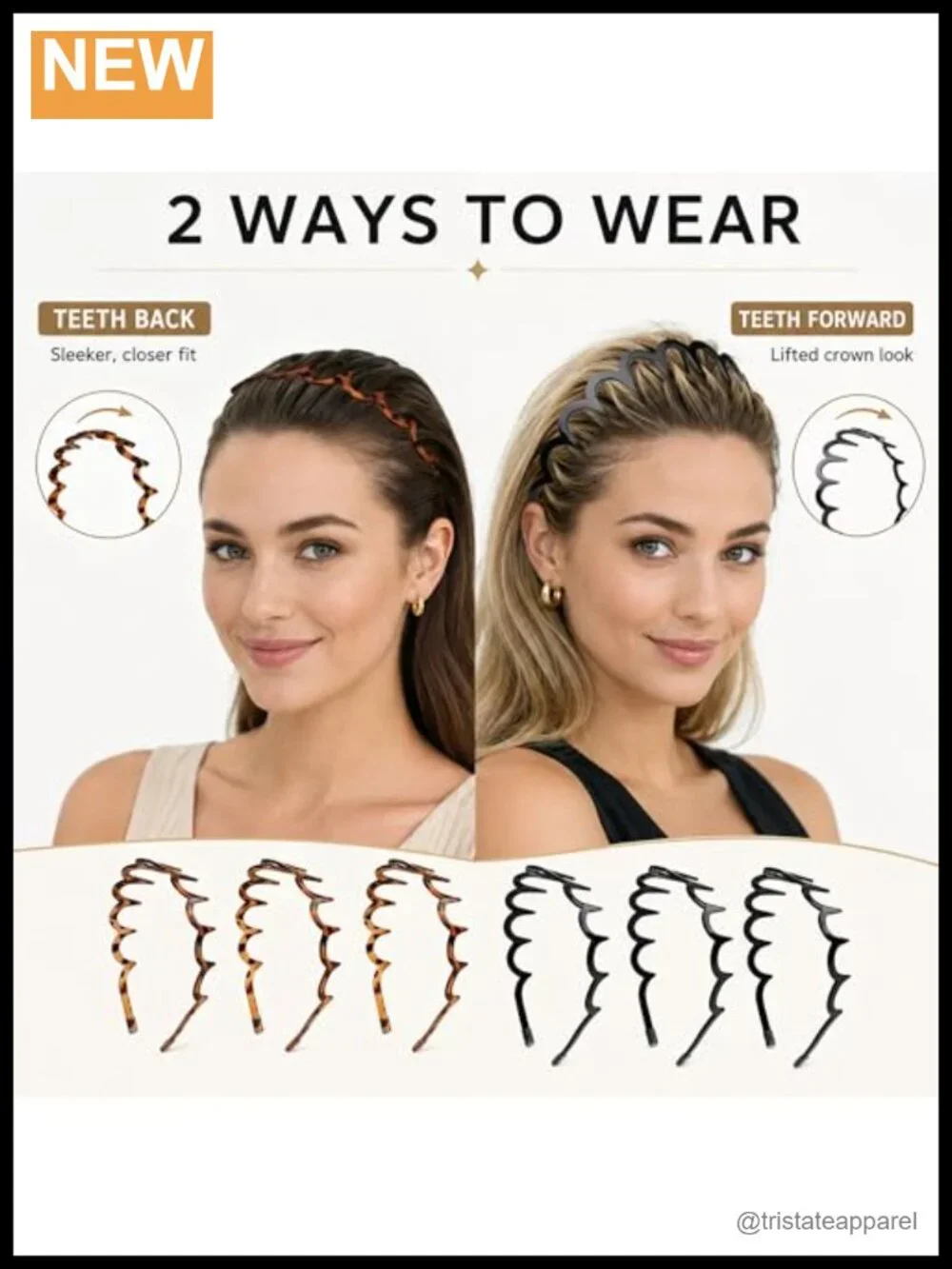 6 Pack Zig Zag Headbands for Women & Men, Non Slip Wavy Hair Bands with Soft